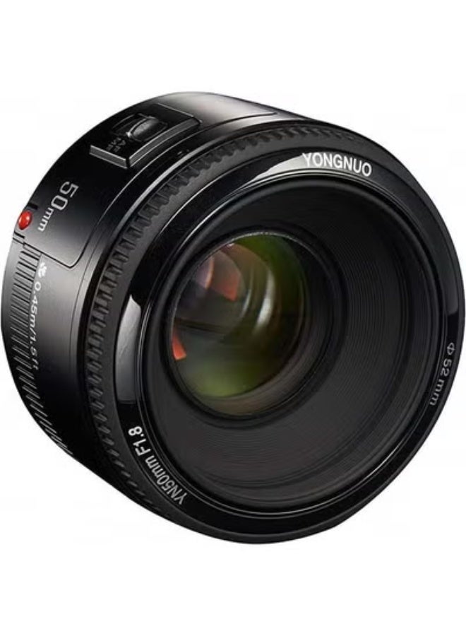 YONGNUO YN50mm F1.8, Standard Prime Auto Focus Lens for Canon Full Frame SLR EF Mount Cameras Black - Image 1